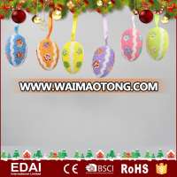 Hot selling colorful flower pattern polyfoam hanging eggs easter ornaments