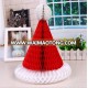 Paper Christmas Hat Tissue Paper Flower Hanging Honeycomb Balls Paper Pom Poms for Christmas Decoration